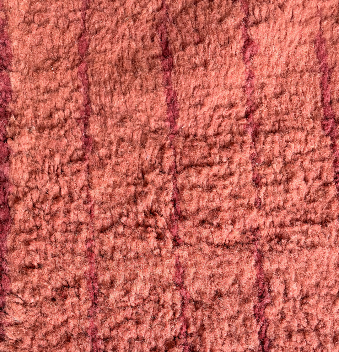 Authentic Custom Beni Ourain Rug | Terracotta &amp; Burgundy Grid