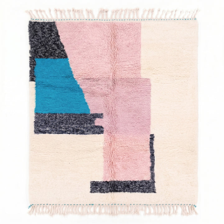 Custom Beni Ourain Rug | Modern Abstract Color Block