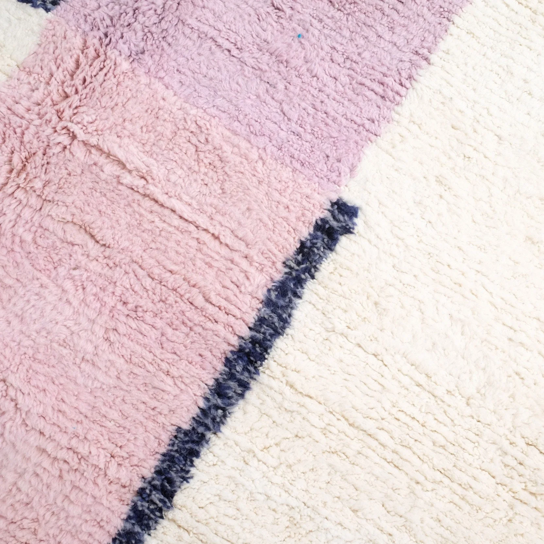 Beni Ourain Moroccan Runner Rug – Modern Abstract Color Block