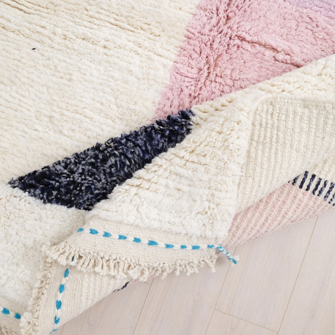 Beni Ourain Moroccan Runner Rug – Modern Abstract Color Block