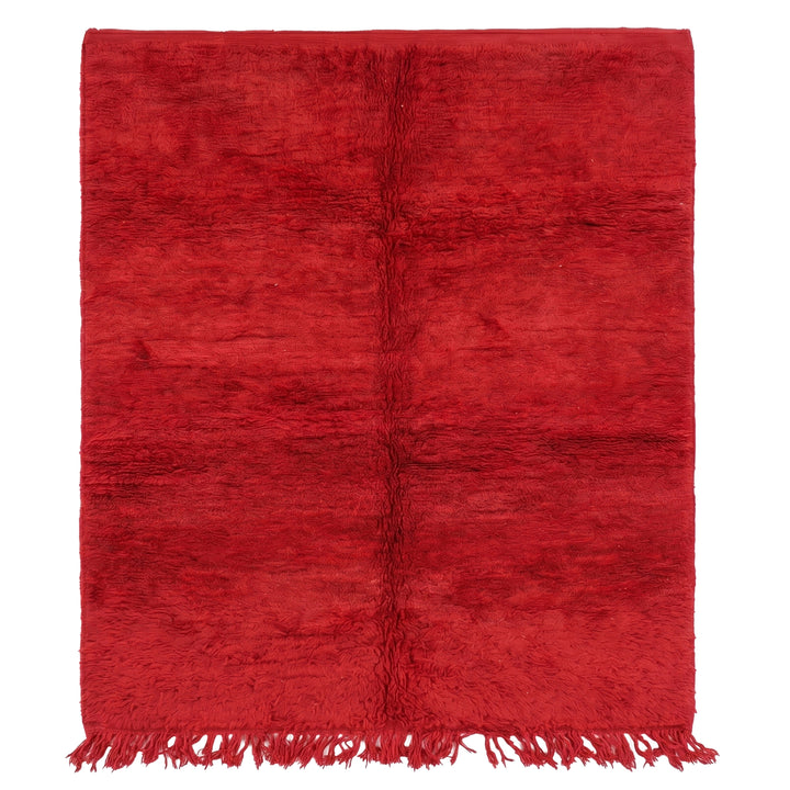 Authentic Custom Beni Ourain Rug | Vibrant Ruby Red