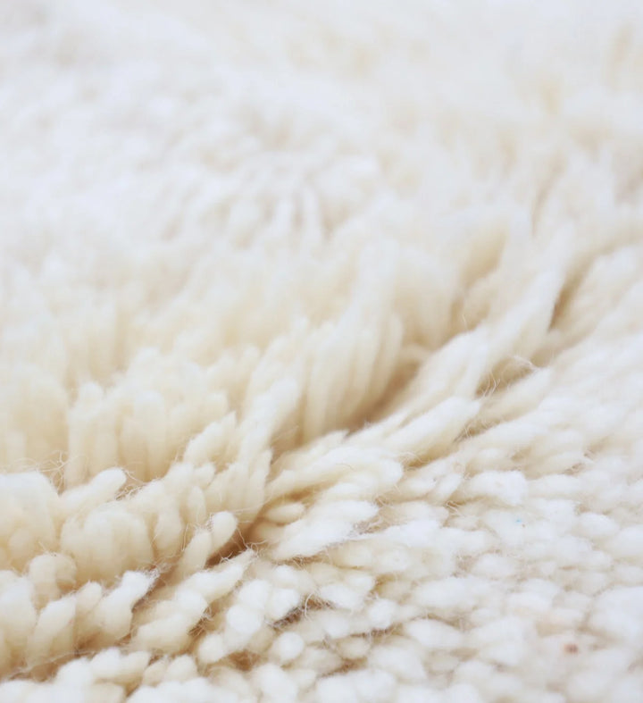 Custom Moroccan Round Rug – Geometric Cream &amp; Black