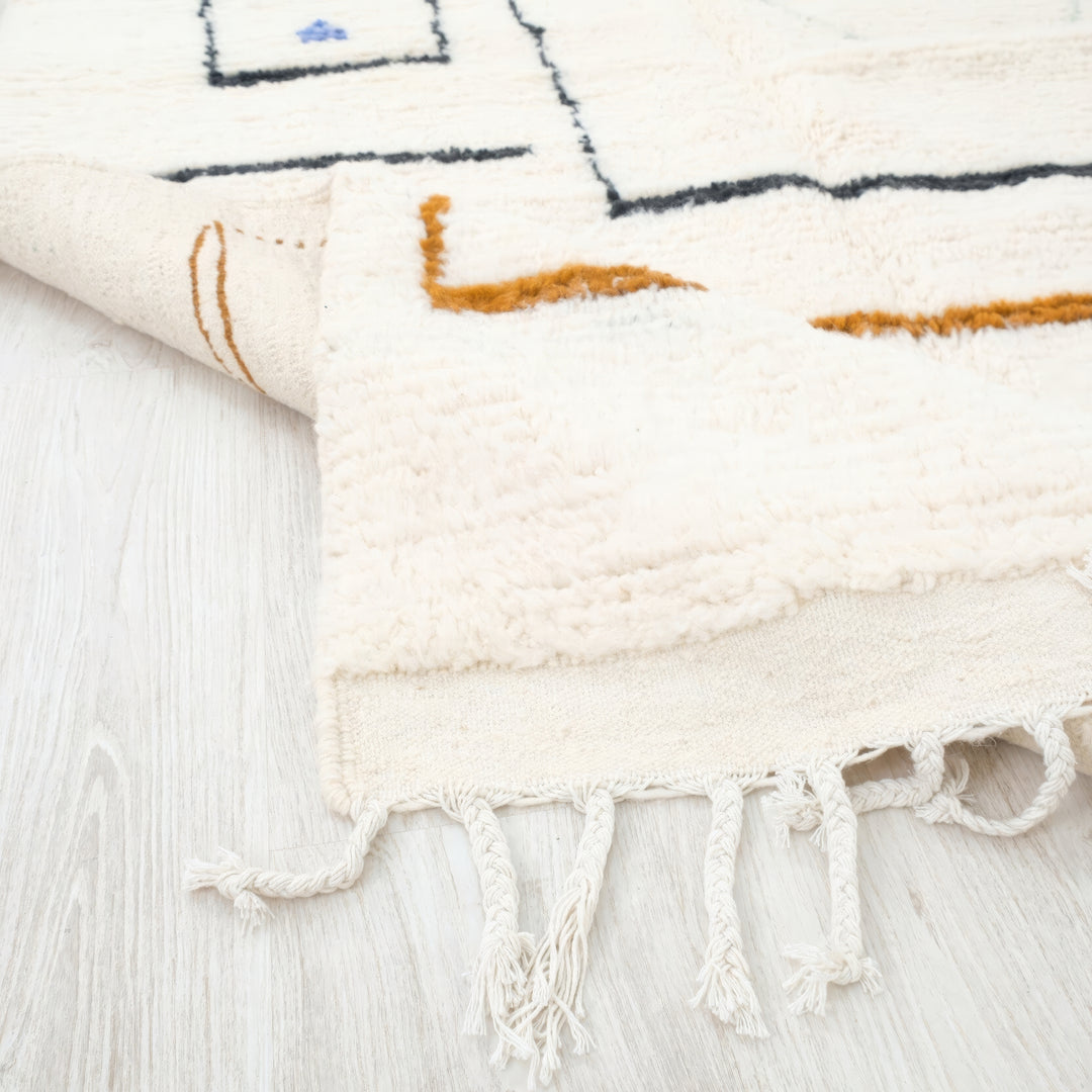 Custom Beni Ourain Rug | Minimalist Cream with Abstract Modern