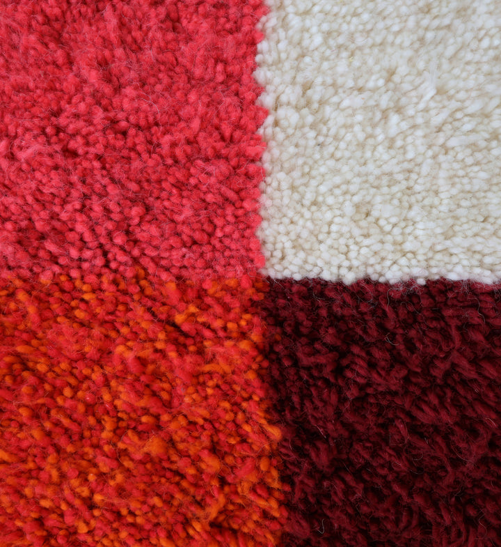 Tapis Beni Ourain sur mesure | Bordeaux et orange coucher de soleil