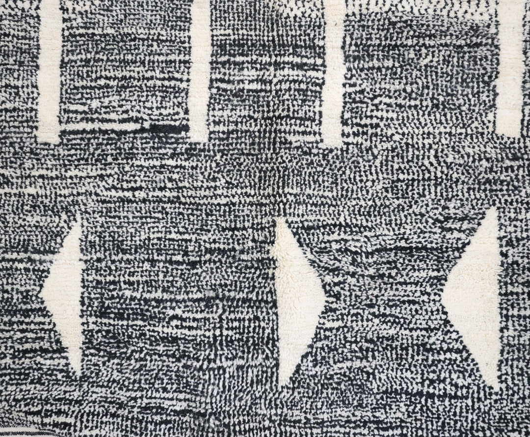 Custom Beni Ourain Rug | Charcoal Heather &amp; Bold Ivory Geometric