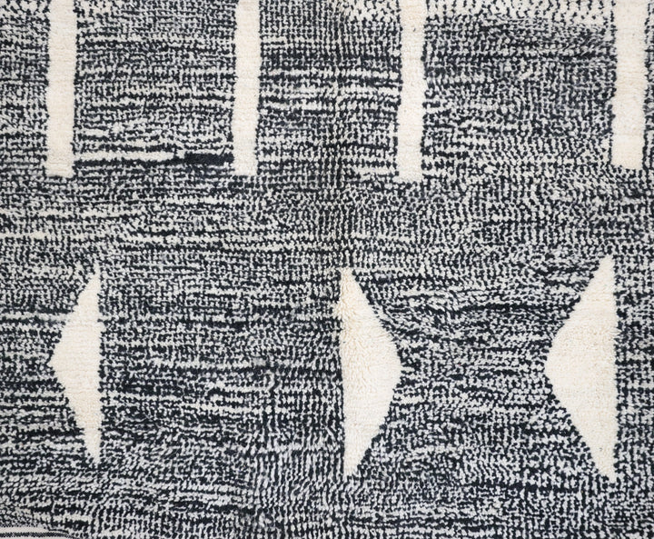 Custom Beni Ourain Rug | Charcoal Heather &amp; Bold Ivory Geometric