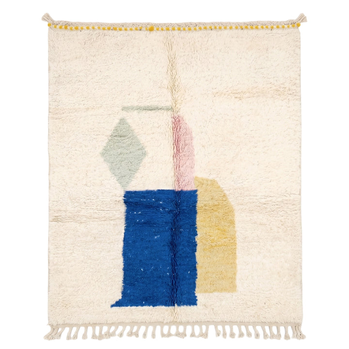 Authentic Custom Beni Ourain Rug | Plush Wool Abstract Geometric