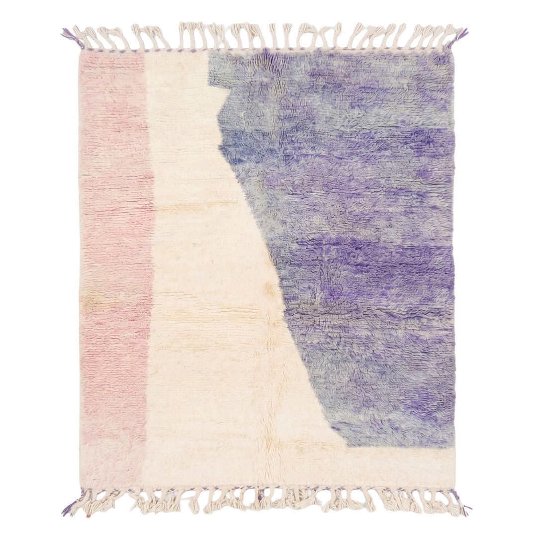 Authentic Custom Beni Ourain Rug | Plush Purple and Pink Wool