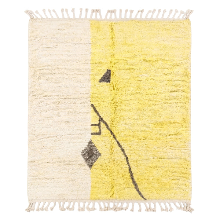 Authentic Custom Beni Ourain Rug | Soft Yellow and Natural White