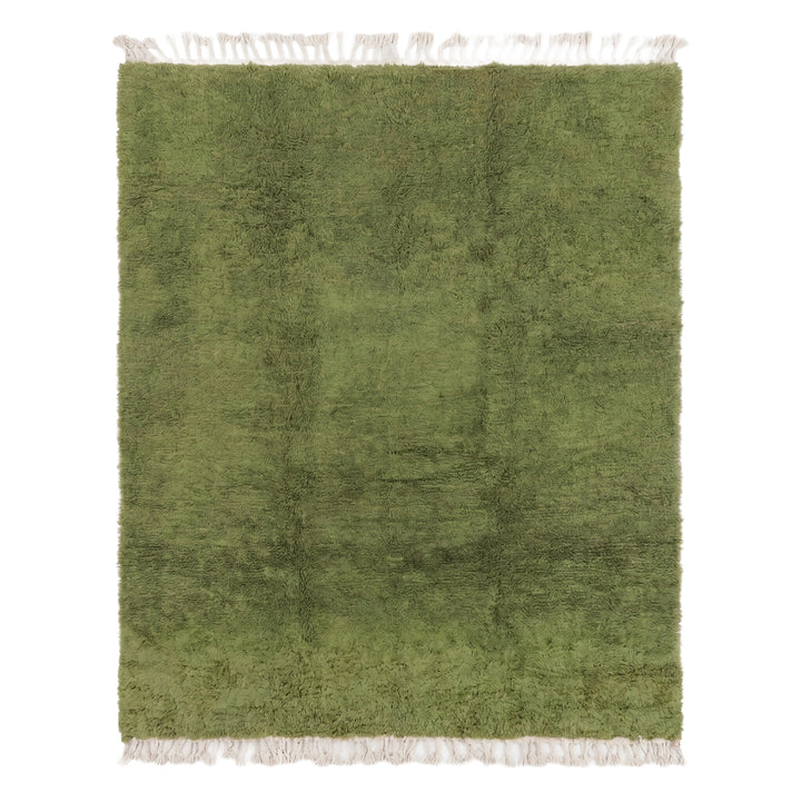 Custom Beni Ourain Rug | Solid Olive Green