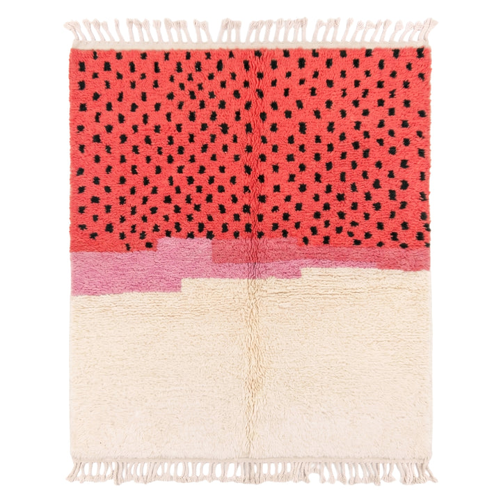 Authentic Custom Beni Ourain Rug | Spotted Color Block Azilal