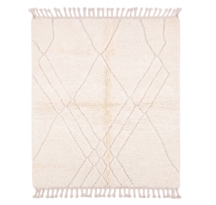 Authentic Custom Beni Ourain Rug | The Atlas Ivory Minimalist Tonal