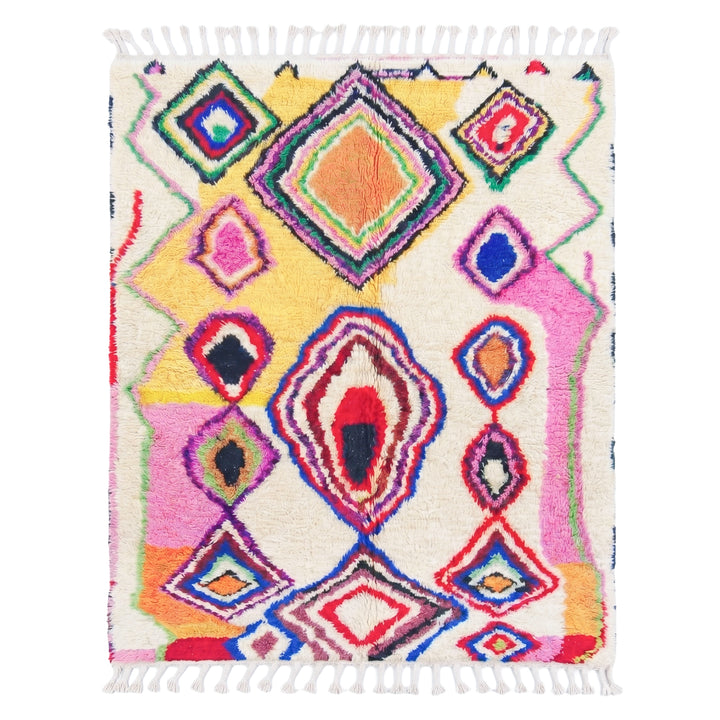 Custom Beni Ourain Rug | The Kaleidoscope Vivid Abstract Motifs