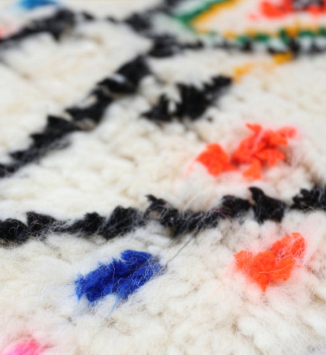 Custom Authentic Azilal Rug - Abstract Geometric &amp; Confetti Motif