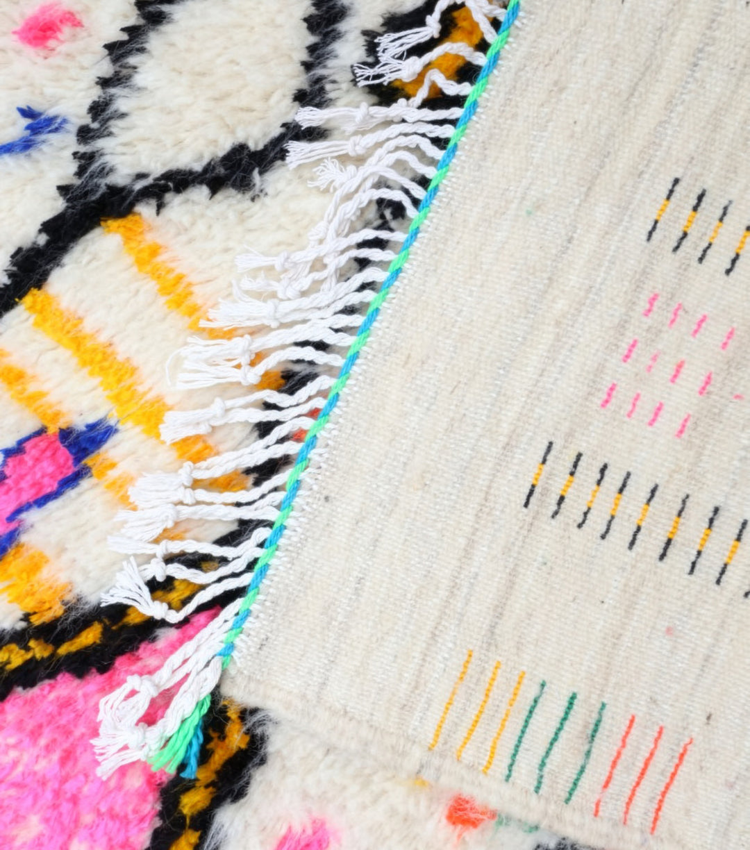 Custom Authentic Azilal Rug - Abstract Geometric &amp; Confetti Motif