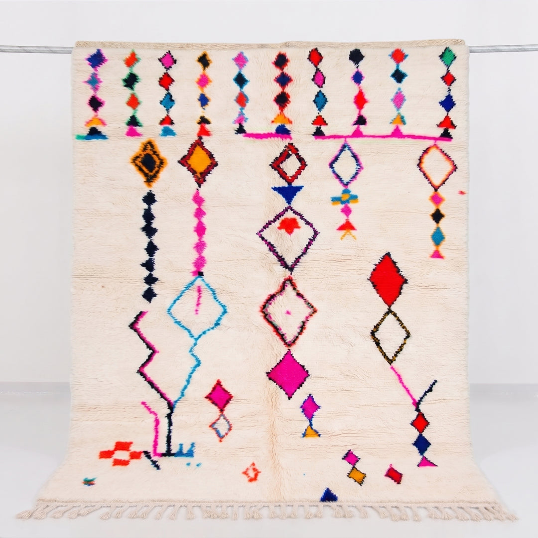 Custom Authentic Azilal Rug - Descending Diamond Motif