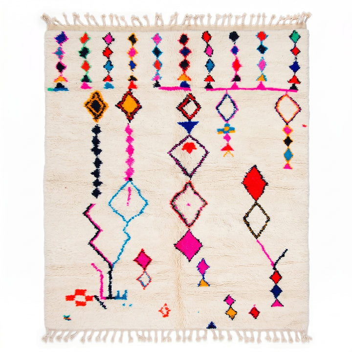 Custom Authentic Azilal Rug - Descending Diamond Motif