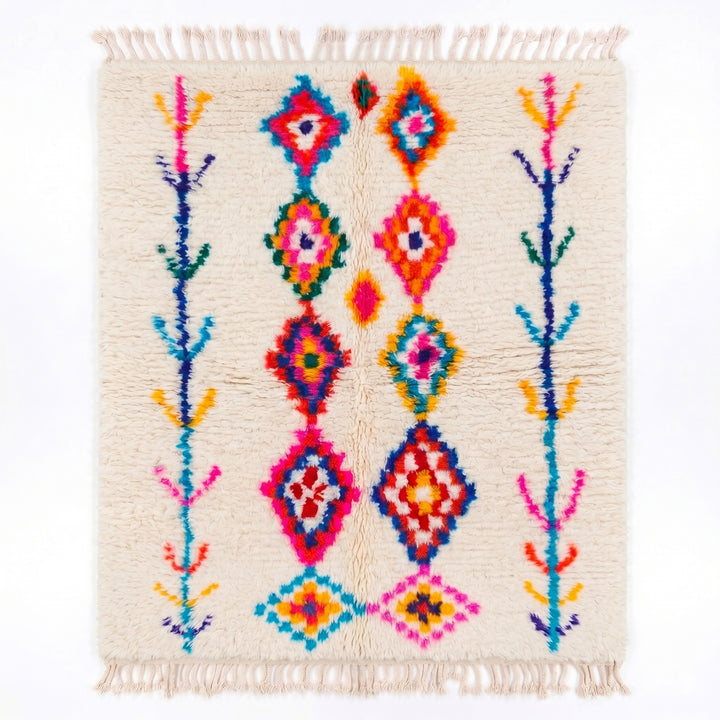 Custom Authentic Azilal Rug - Vibrant Berber Geometric