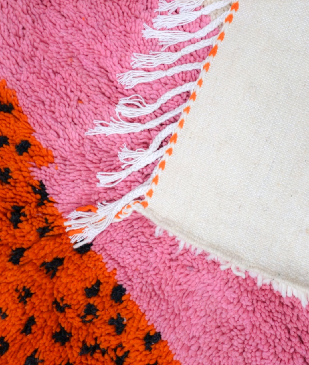 Authentic Custom Beni Ourain Rug | Vibrant Colorblock Leopard