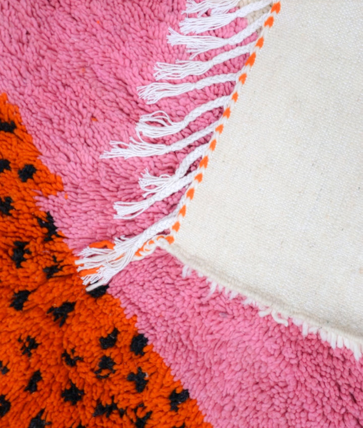 Authentic Custom Beni Ourain Rug | Vibrant Colorblock Leopard