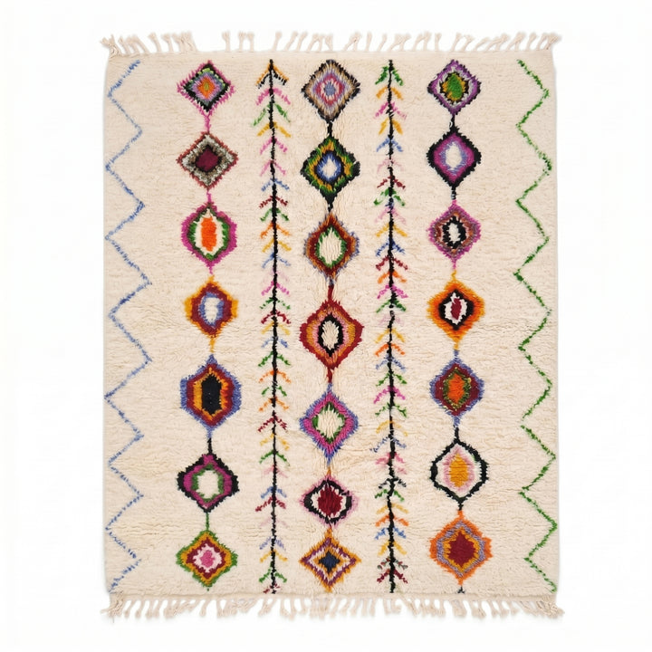 Custom Authentic Azilal Rug - Vibrant Tribal Geometric Pattern