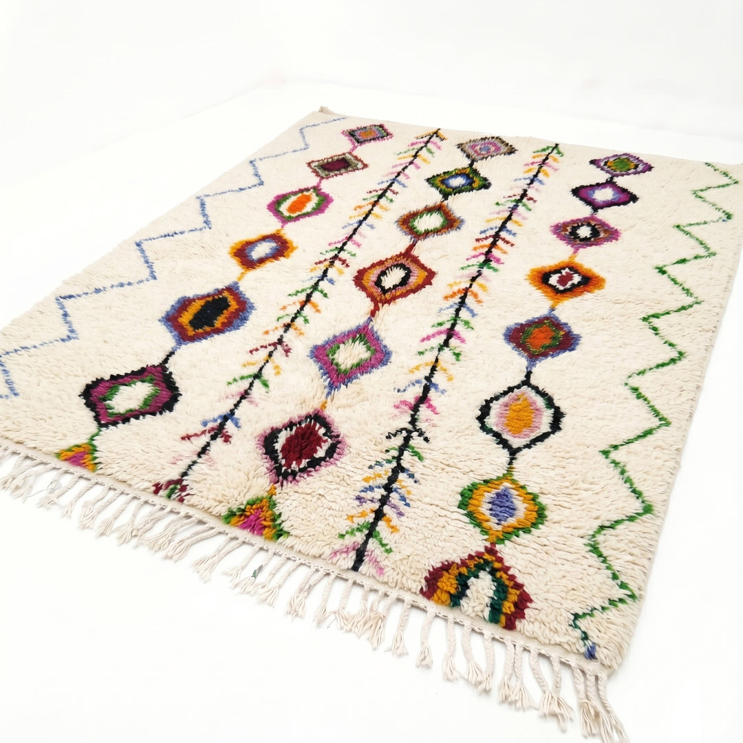 Custom Authentic Azilal Rug - Vibrant Tribal Geometric Pattern