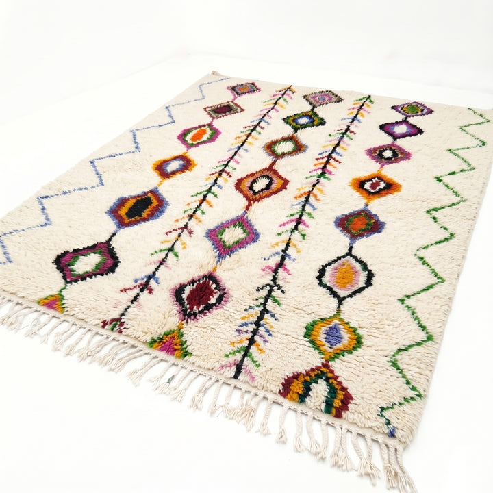 Custom Authentic Azilal Rug - Vibrant Tribal Geometric Pattern