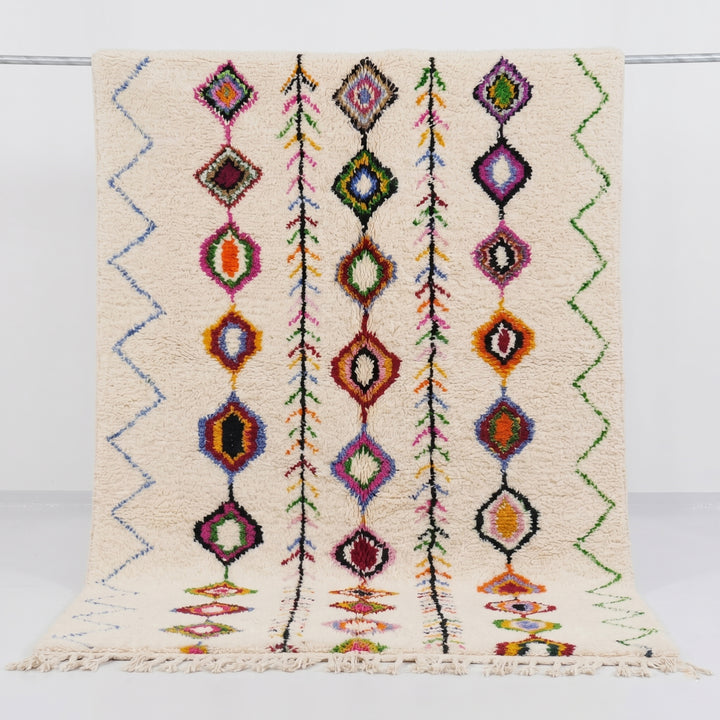 Custom Authentic Azilal Rug - Vibrant Tribal Geometric Pattern