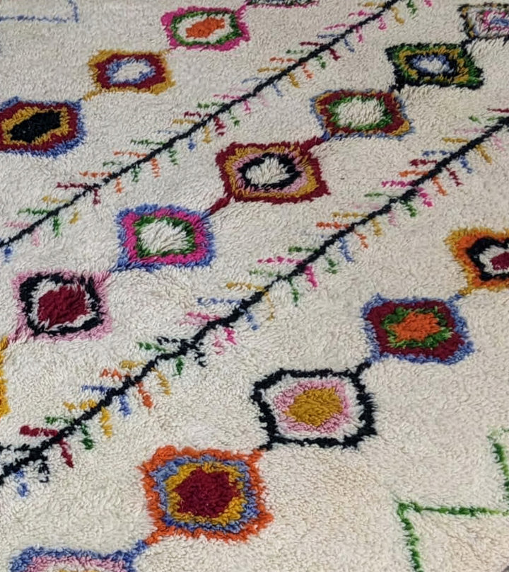 Custom Authentic Azilal Rug - Vibrant Tribal Geometric Pattern