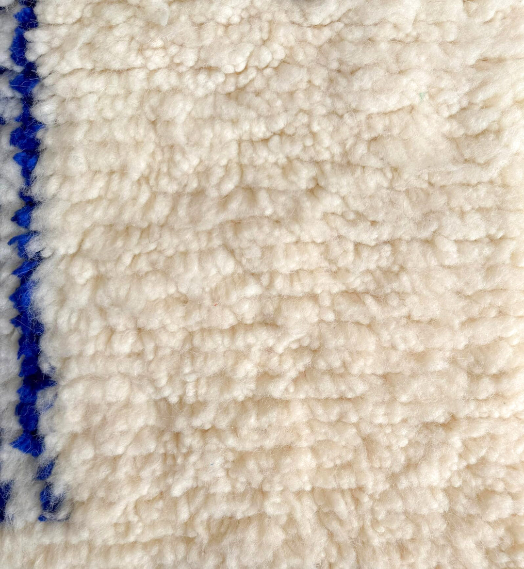 Authentic Custom Beni Ourain Rug | Abstract Cobalt Blue