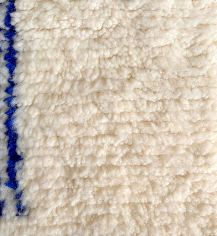 Authentic Custom Beni Ourain Rug | Abstract Cobalt Blue