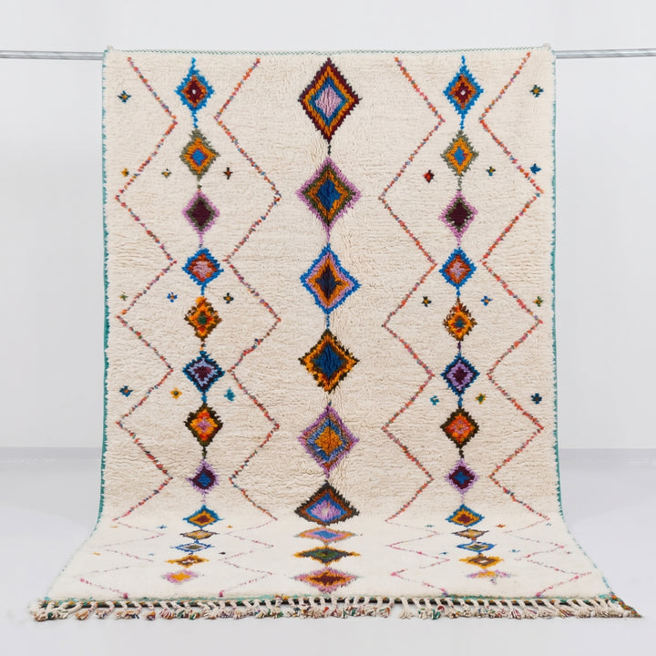 Custom Authentic Azilal Rug – Expressive Color Block &amp; Tribal Neon