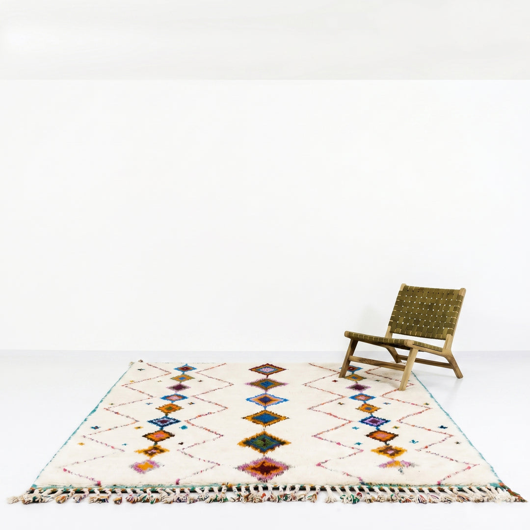 Custom Authentic Azilal Rug – Expressive Color Block &amp; Tribal Neon