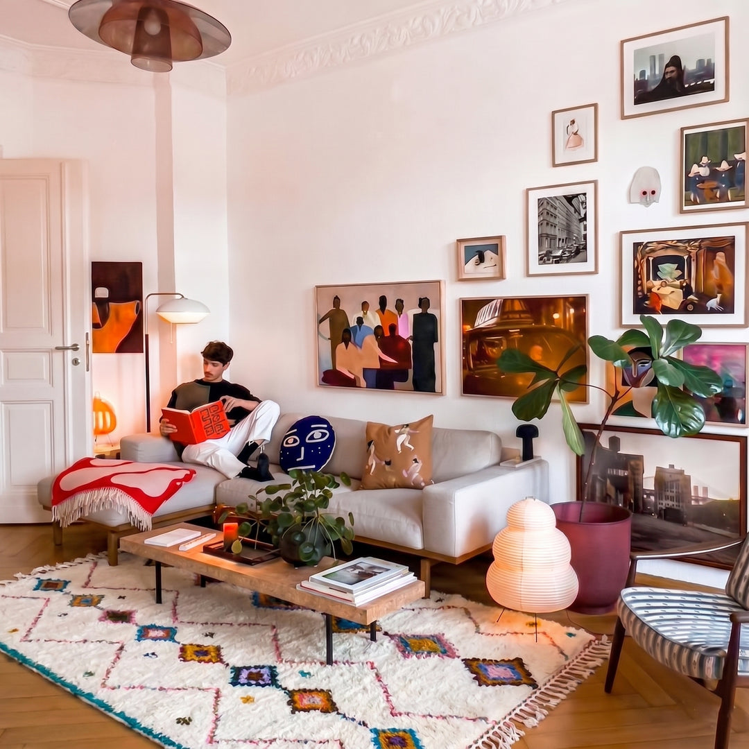 Custom Authentic Azilal Rug – Expressive Color Block &amp; Tribal Neon