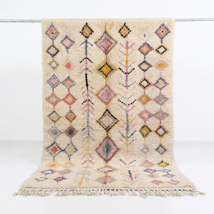 Authentic Custom Azilal Rug | Pastel Geometric &amp; Tree of Life