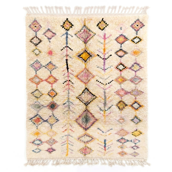 Authentic Custom Azilal Rug | Pastel Geometric &amp; Tree of Life