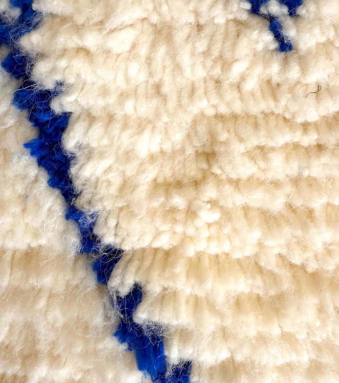 Authentic Custom Beni Ourain Rug | Royal Blue Tribal Geometric