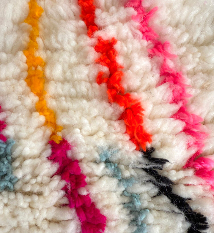 Authentic Custom Azilal Rug | Vibrant Abstract Linear