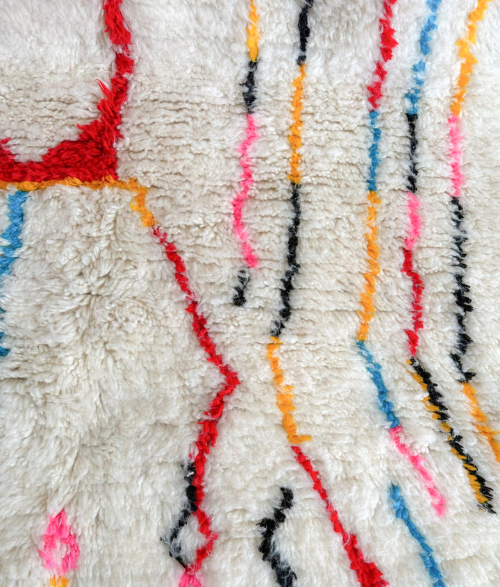 Authentic Custom Azilal Rug | Vibrant Abstract Linear