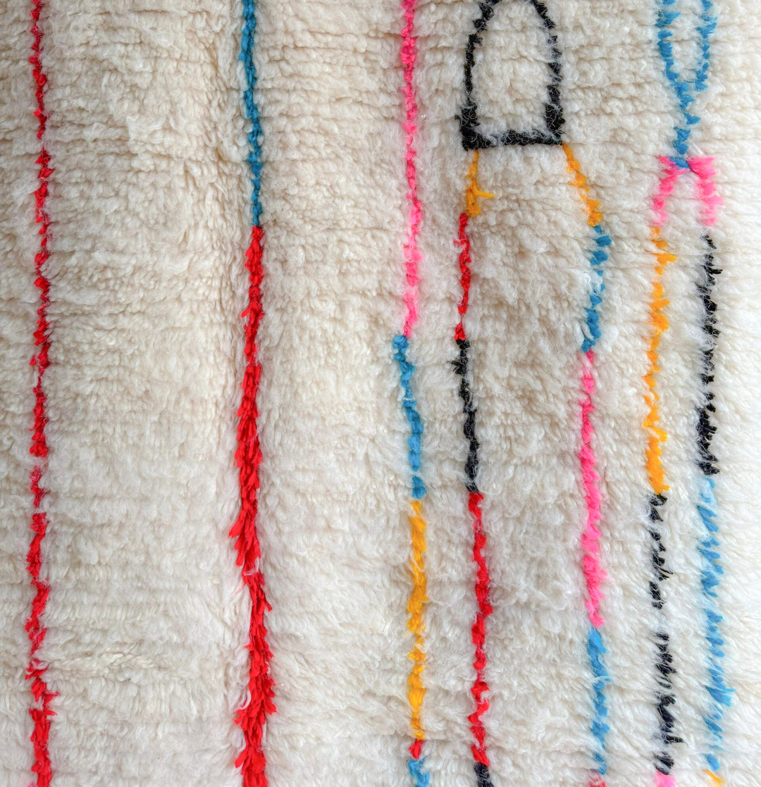 Authentic Custom Azilal Rug | Vibrant Abstract Linear