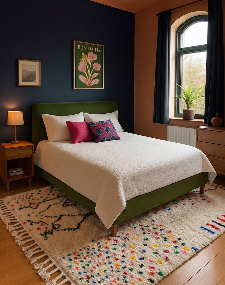 Authentic Custom Azilal Rug | Vibrant Confetti &amp; Abstract Line Art