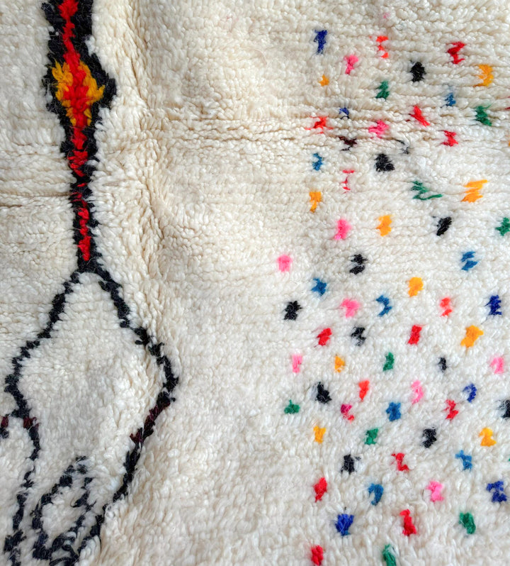 Authentic Custom Azilal Rug | Vibrant Confetti &amp; Abstract Line Art