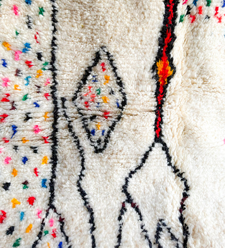 Authentic Custom Azilal Rug | Vibrant Confetti &amp; Abstract Line Art