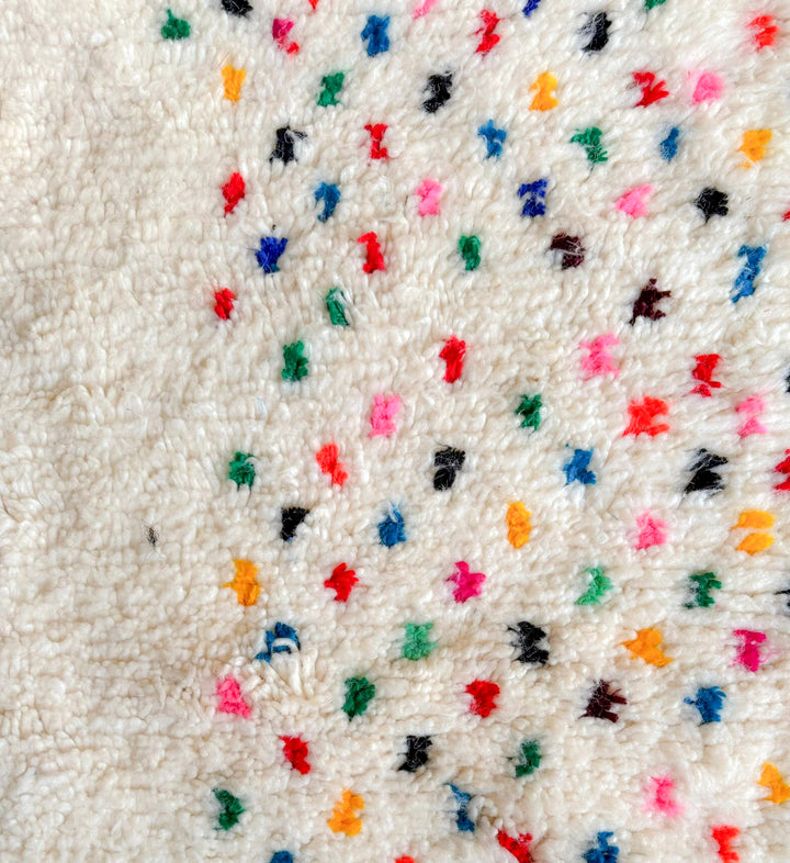 Authentic Custom Azilal Rug | Vibrant Confetti &amp; Abstract Line Art