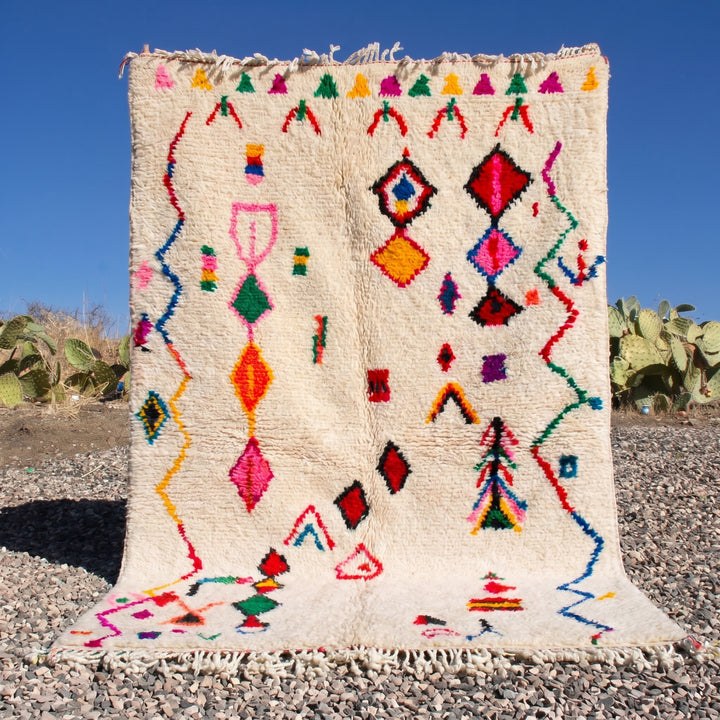 Custom Authentic Azilal Rug – Vibrant Eclectic Geometric Canvas