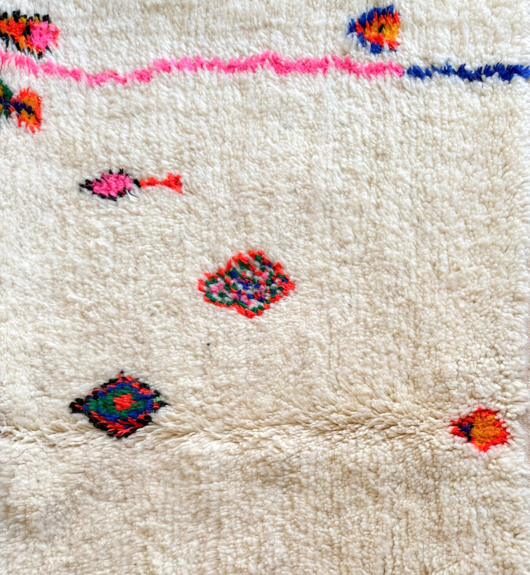 Authentic Custom Beni Ourain Rug | Vibrant Floating Diamonds