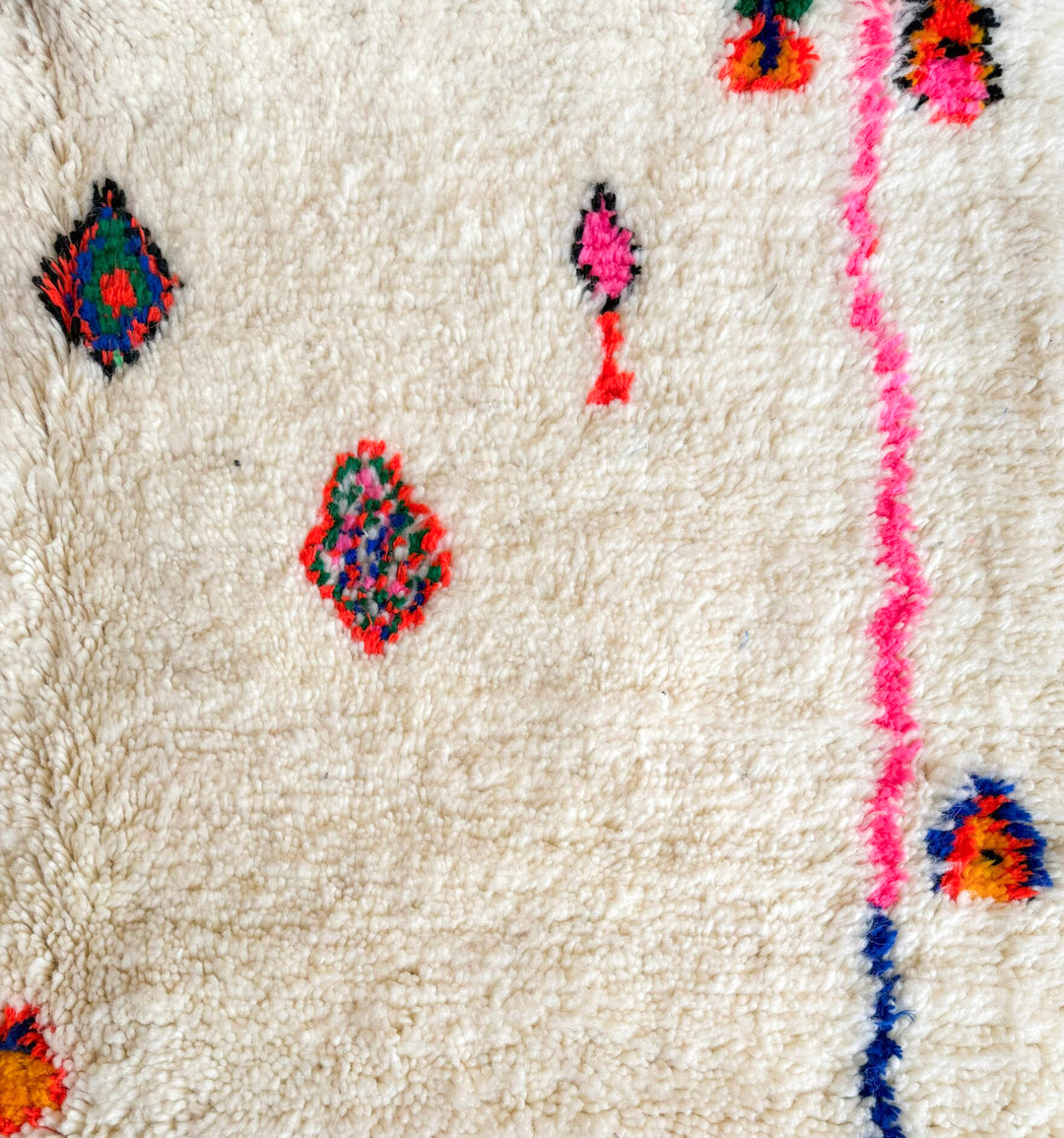 Authentic Custom Beni Ourain Rug | Vibrant Floating Diamonds