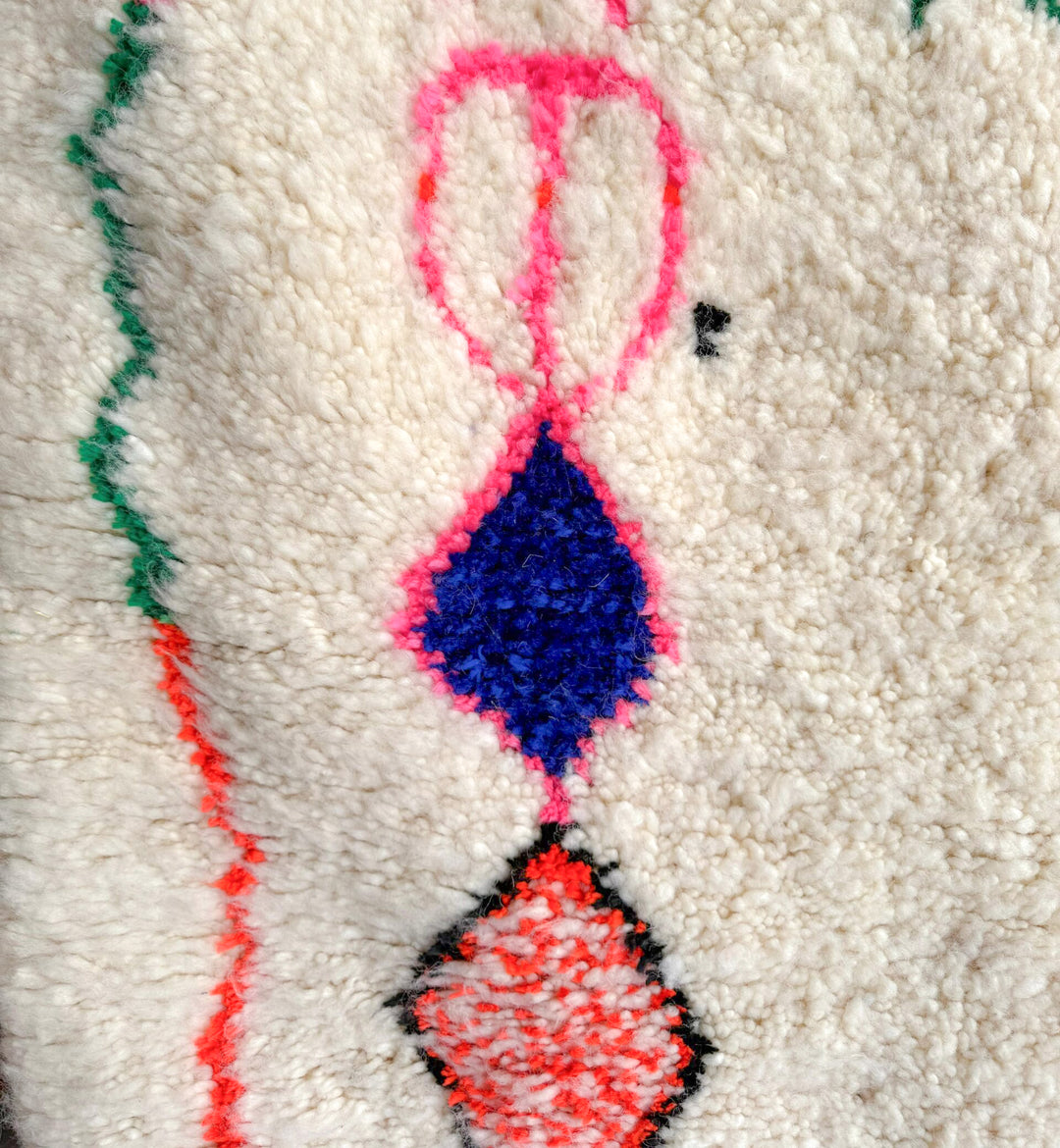 Authentic Custom Beni Ourain Rug | Vibrant Floating Diamonds