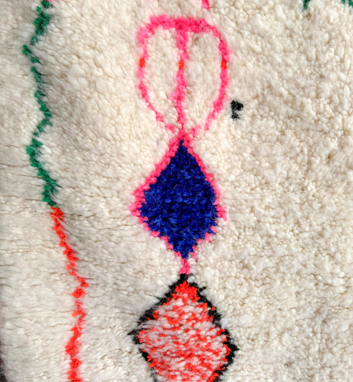 Authentic Custom Beni Ourain Rug | Vibrant Floating Diamonds