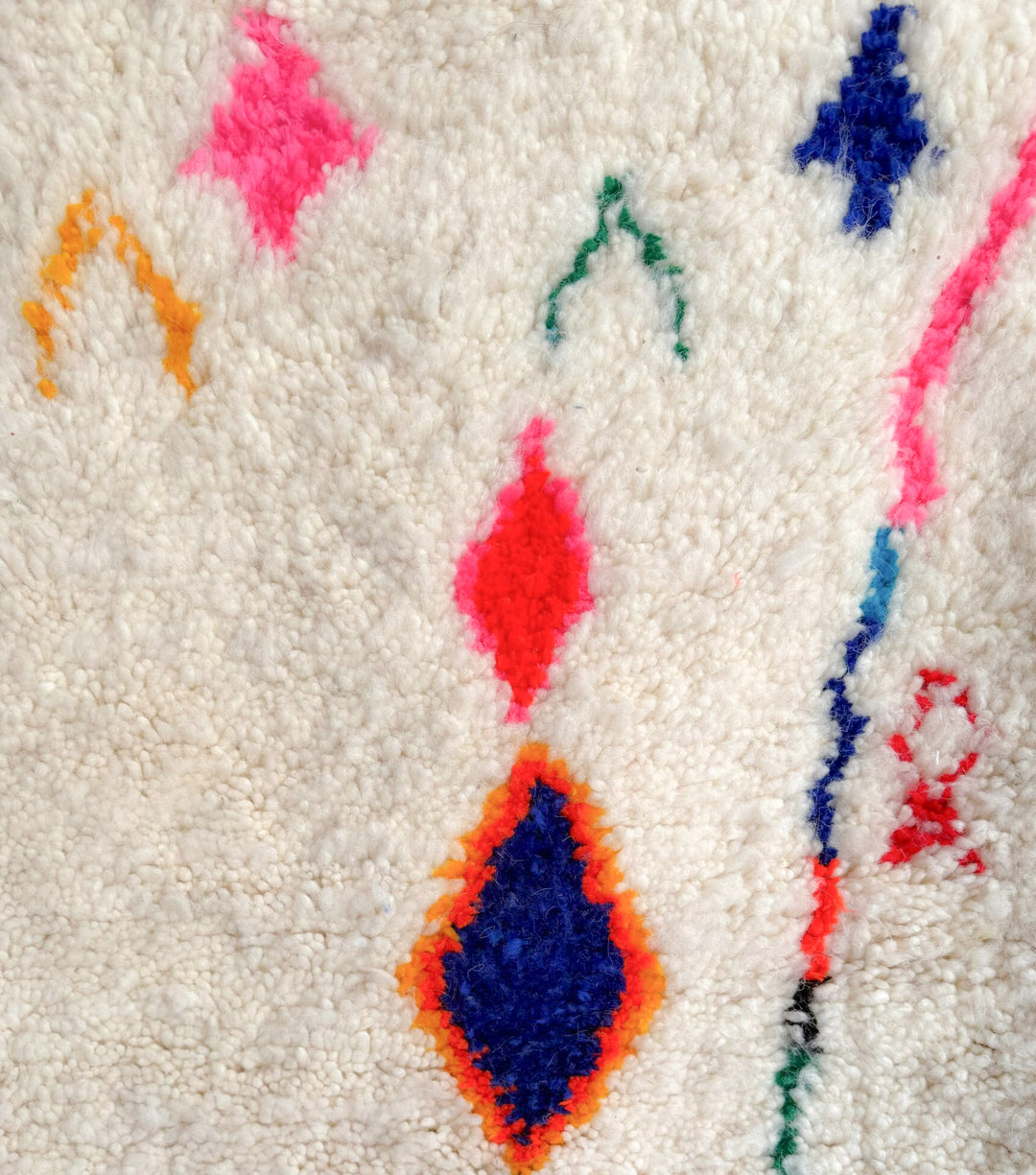 Authentic Custom Beni Ourain Rug | Vibrant Floating Diamonds